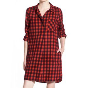 Madewell Flannel Latitude Shirtdress Buffalo Check